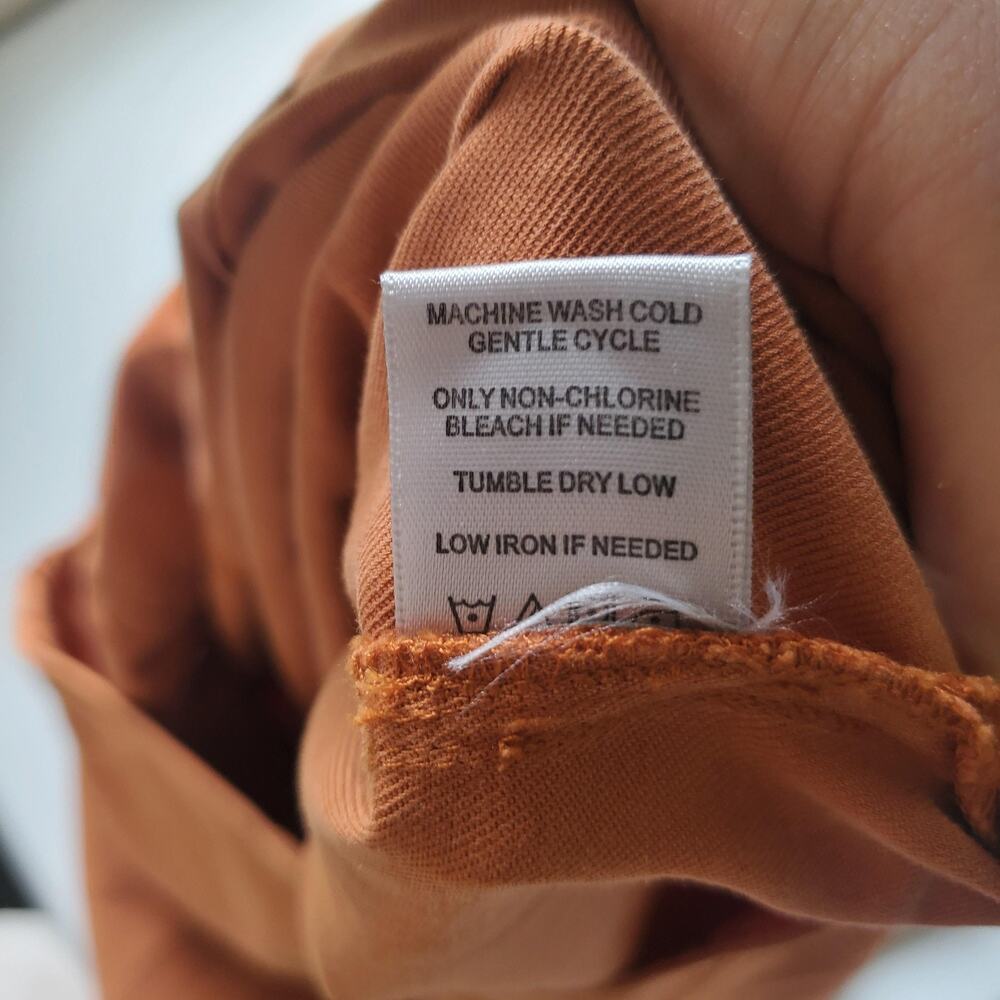 John Mark Pants Womens 12 Orange Twill Ankle Elastic Waist Button Detail Lyocell - Picture 4 of 11